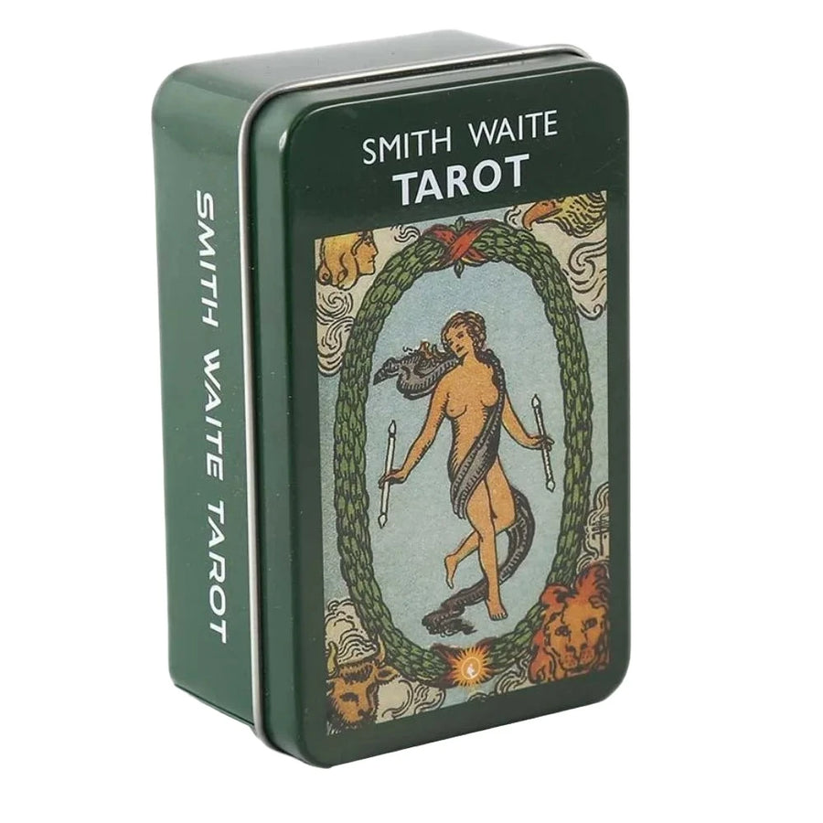 Smith Waite Tarot Cards in Tin with Green Backs