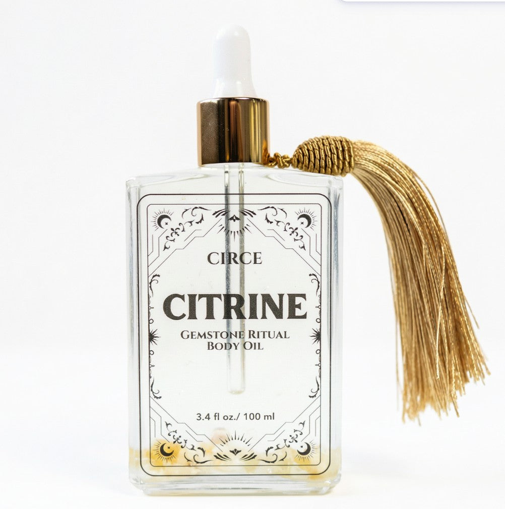 Citrine Gemstone Body Oil — Abundance & Prosperity Shimmer Oil by Circe Boutique