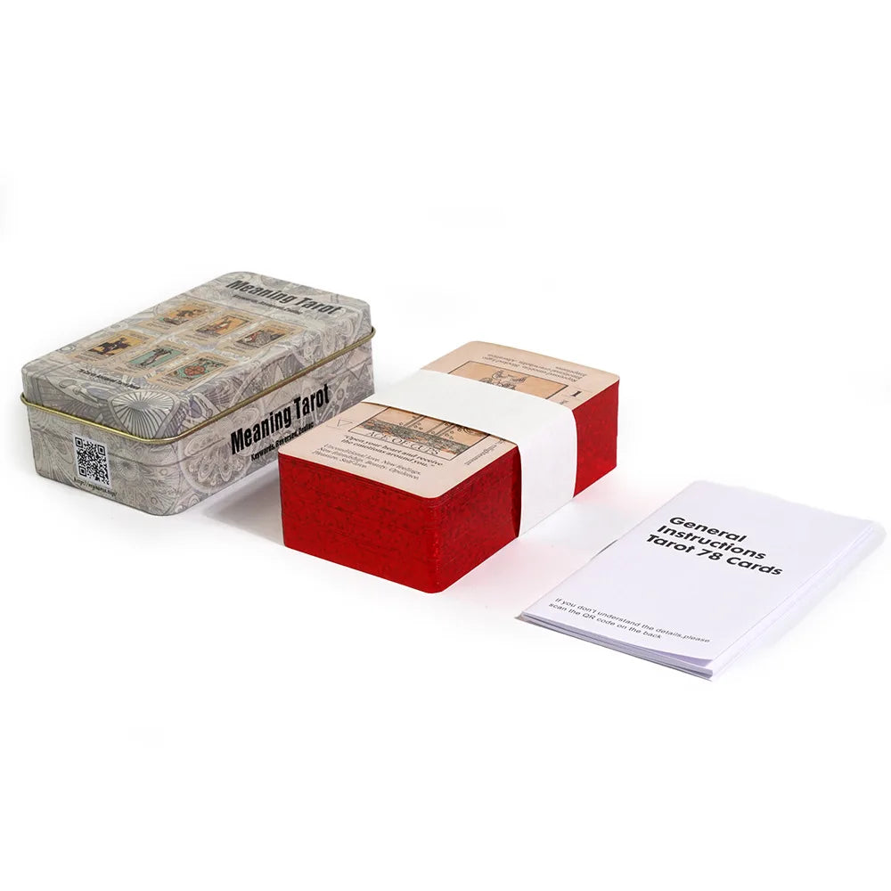 Bedazzled Beginner Tarot Meanings in Tin Box