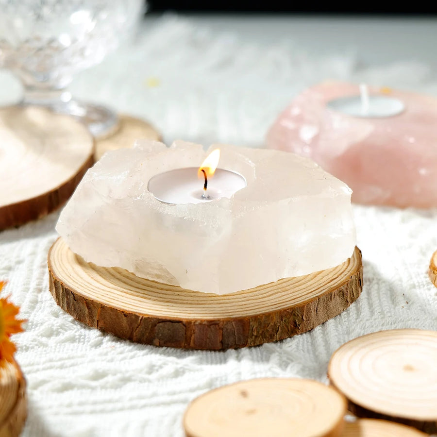 Raw Crystal Tea light Candle Holder