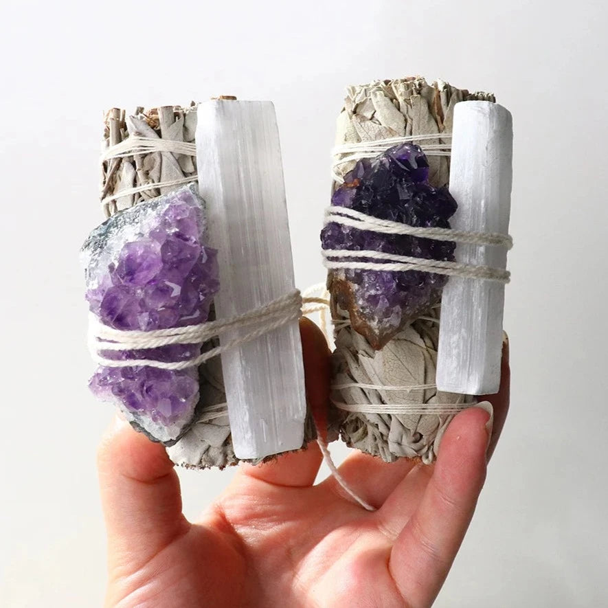 Meditation Combo Sage and Crystals Set