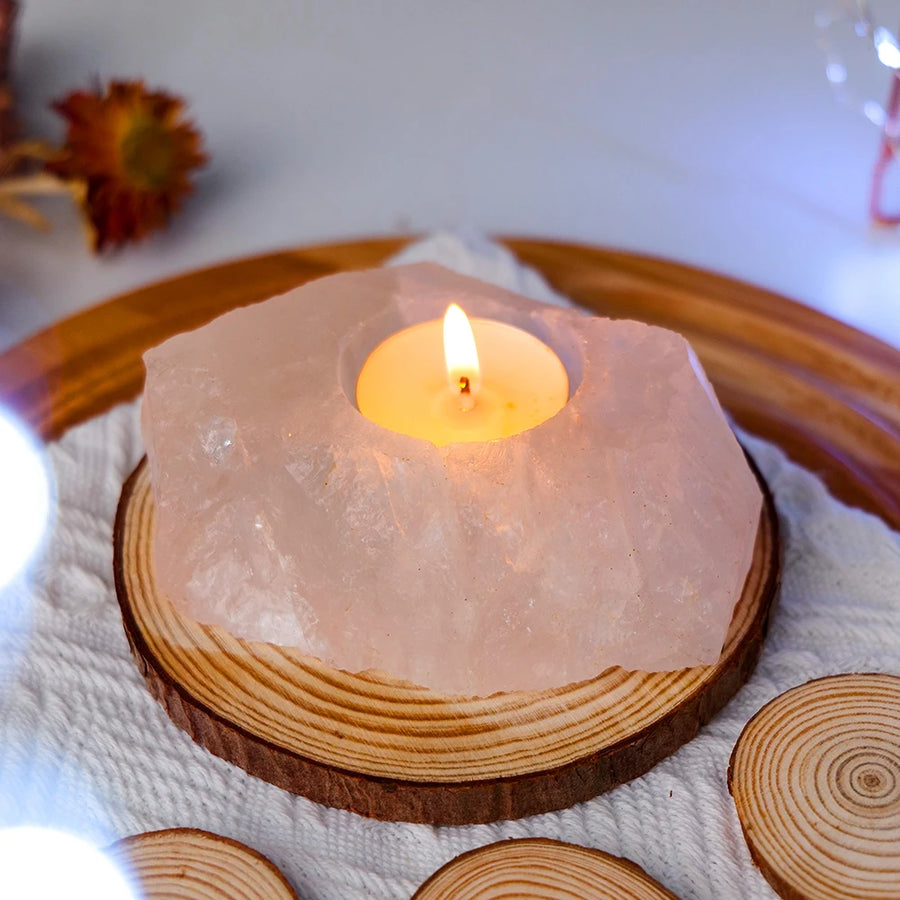 Raw Crystal Tea light Candle Holder