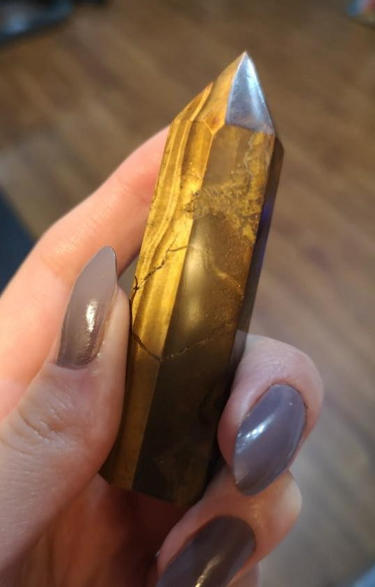 Tiger Eye Wand Point Healing Crystal