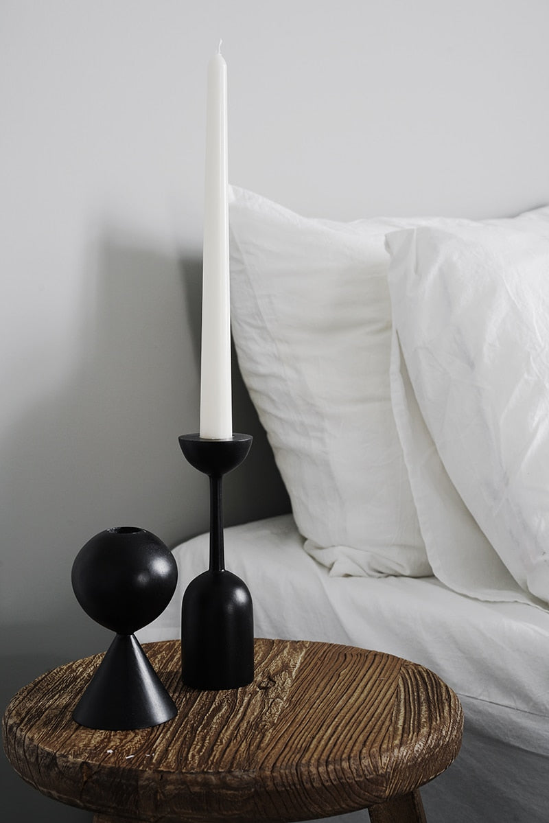 Gothic Post Modern Wood Candle Holders