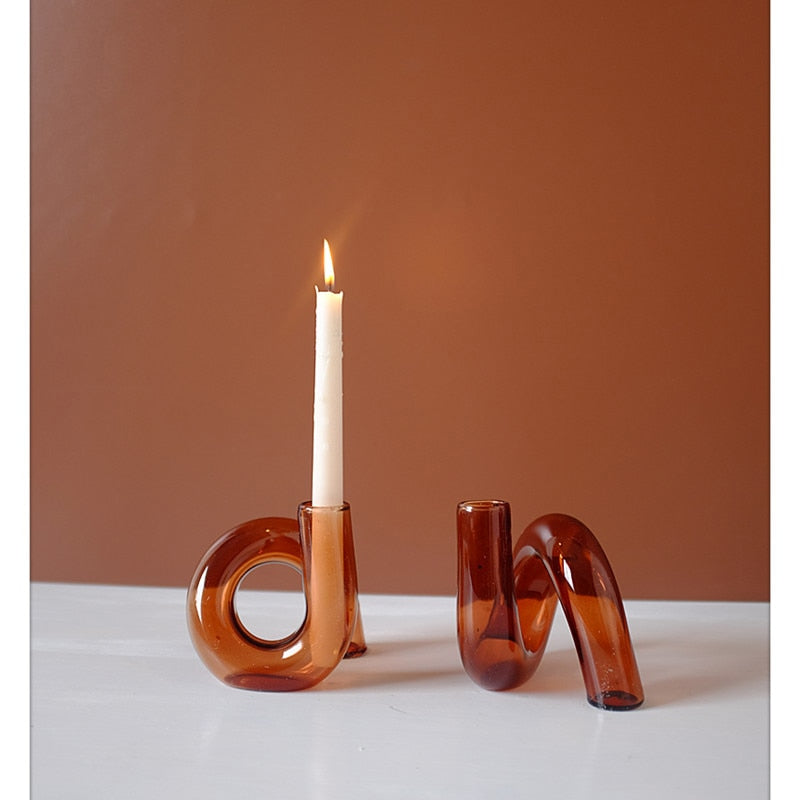 Tubular Glass Candle Holder