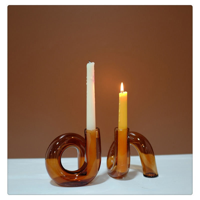 Tubular Glass Candle Holder