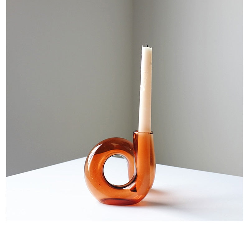 Tubular Glass Candle Holder