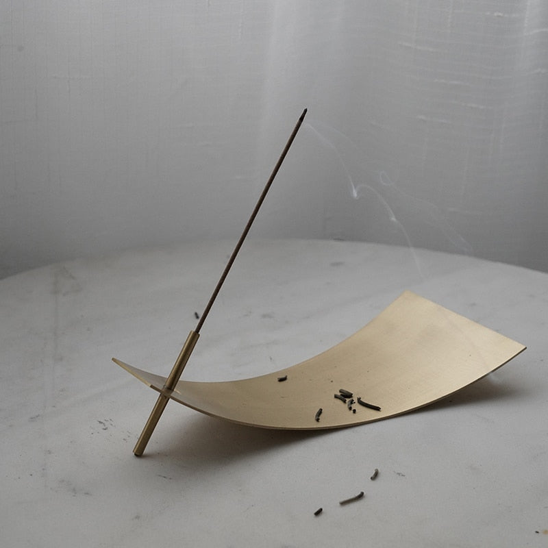 Bronze Brushstroke Incense Holder