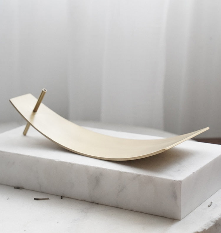 Bronze Brushstroke Incense Holder