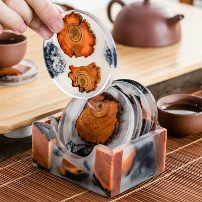 Forest Wood Resin Coasters